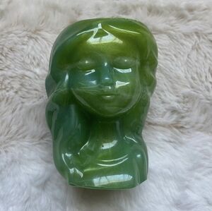 'Mother Earth' Beautiful Green Resin Scuplture Pot Mini Planter Handmade